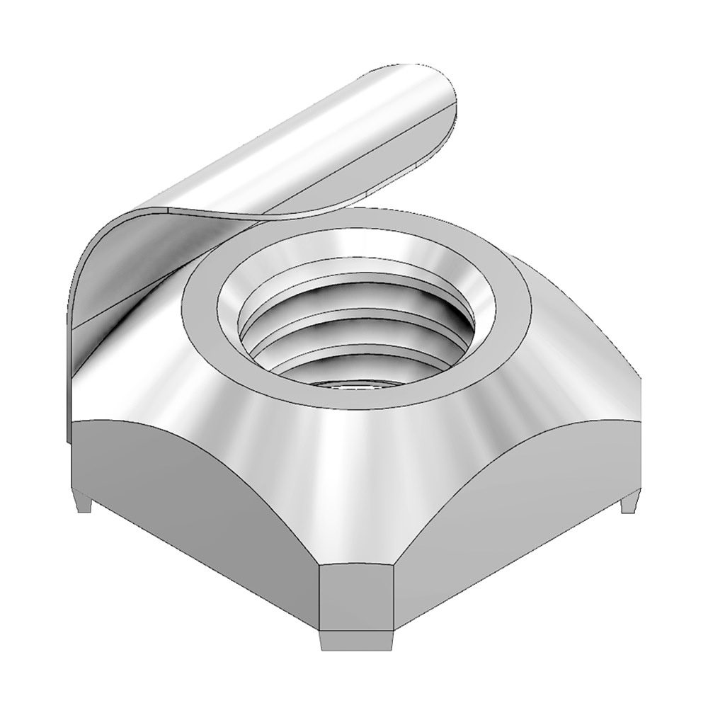 M6S-PF-ESD MODULAR SOLUTIONS ELECTRO STACTIC DISCHARGE FASTENER<BR>M6 SQUARE NUT W/POSITION FIX